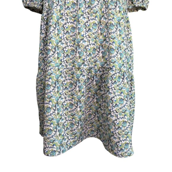 Marine Layer Mini Dress Size Medium Cotton Gauze Tiered Puffy Sleeves Floral - Picture 4 of 10